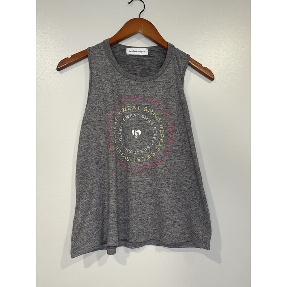 Burn Bootcamp Tank Top Grey Sweat Smile Repeat Size Small - Picture 1 of 5